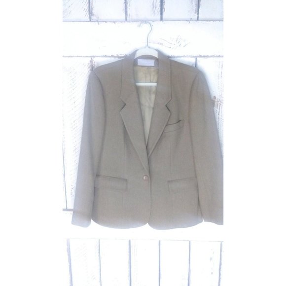 Vintage Evan Picone wool tan blazer - Picture 2 of 4